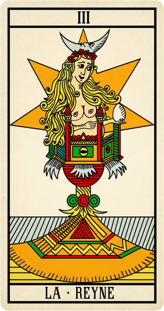 Carte arcane de la reyne de l'oracle de Marseille