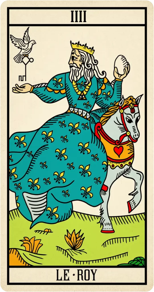 Carte arcane du roy de l'oracle de Marseille