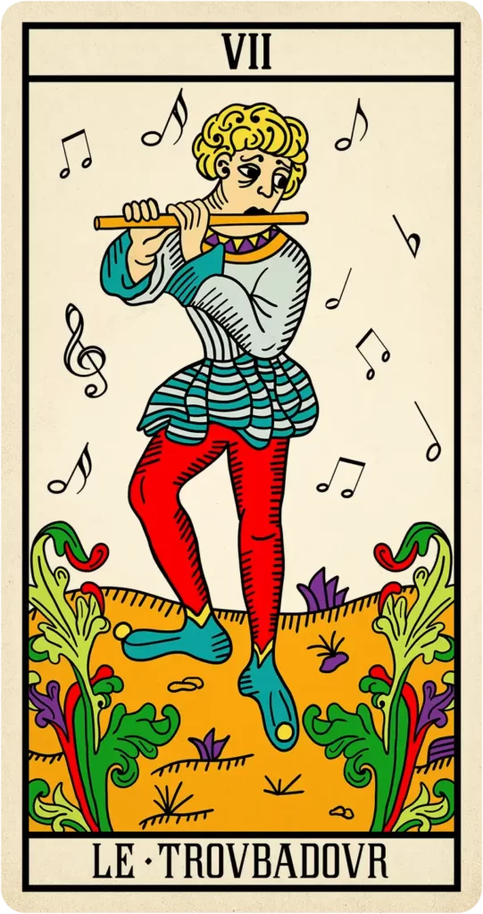 Carte arcane le troubadour de l'oracle de Marseille