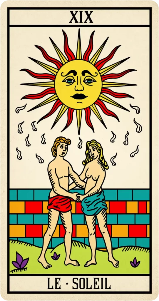 Carte arcane le soleil de l'oracle de Marseille