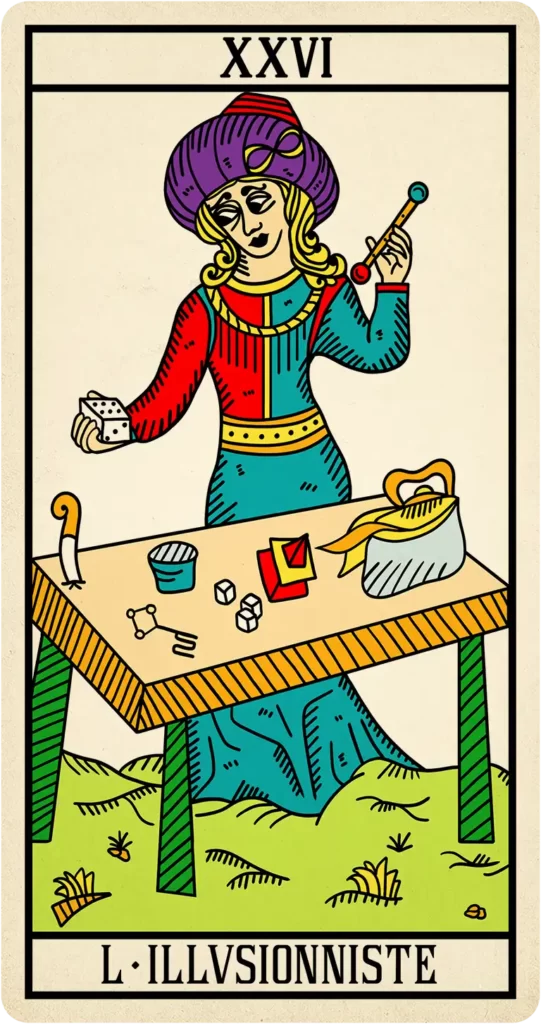 Carte arcane l'illusionniste de l'oracle de Marseille