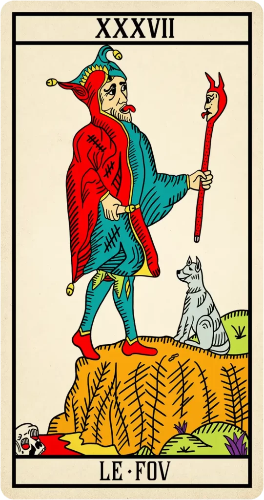 Carte arcane le fou l'oracle de Marseille