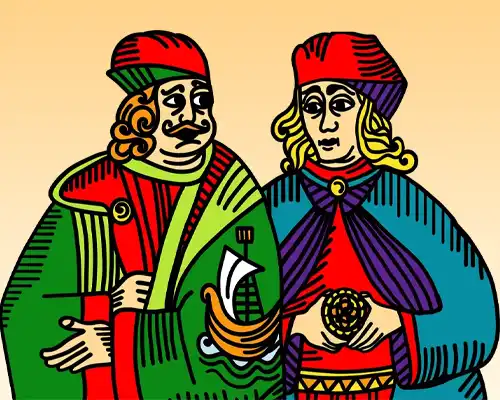 Cartouche - carte le les marchands - oracle de Marseille