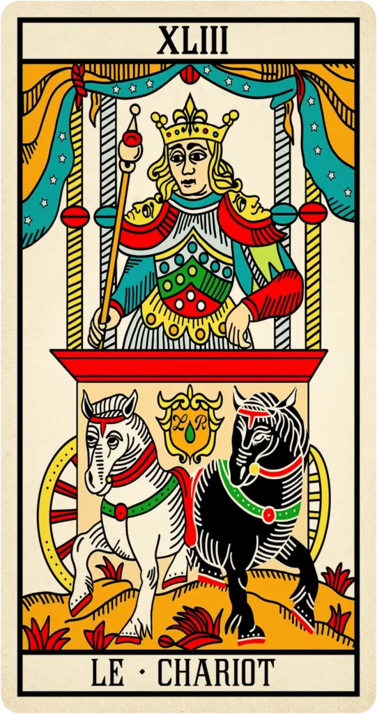 Carte arcane CHARIOT l'oracle de Marseille