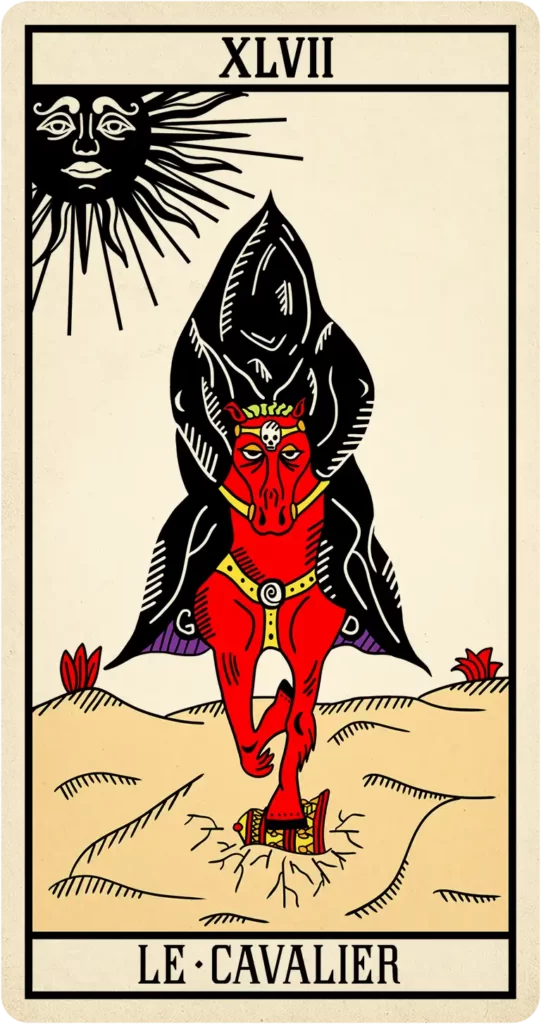 Carte arcane cavalier l'oracle de Marseille